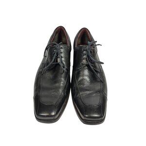 Johnston & Murphy Mens Calf Skin Loafers Black Lace Dress Shoes Brazil Size 9M